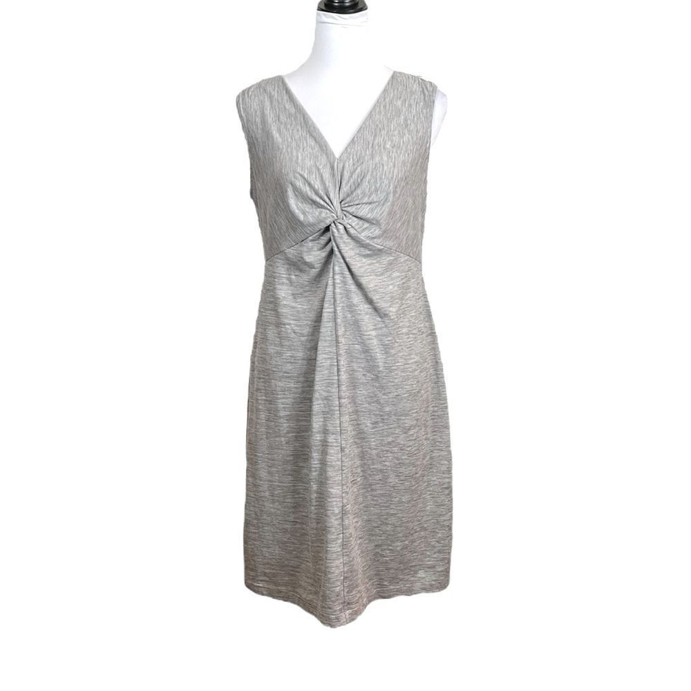L.L. Bean Women’s Sleeveless V-Neck Heather Gray Dress, Size L‎
